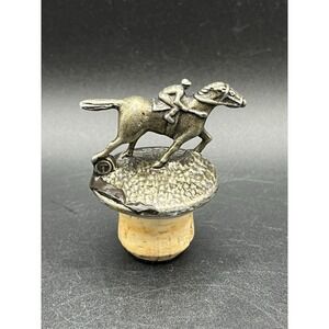 Blanton's Bourbon Whiskey Cork Bottle Stopper 'T' Collector Jockey & Race Horse